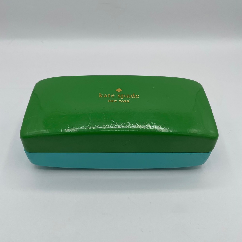Kate Spade Eyeglasses Protective Case Green Turquoise Hard Clam Shell Sunglasses